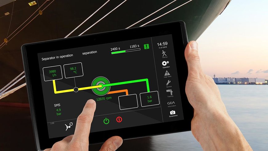 The GEA IO control system is the automation heart in the control cabinet of a GEA centrifuge. Using MTP, GEA generates an interface for each system